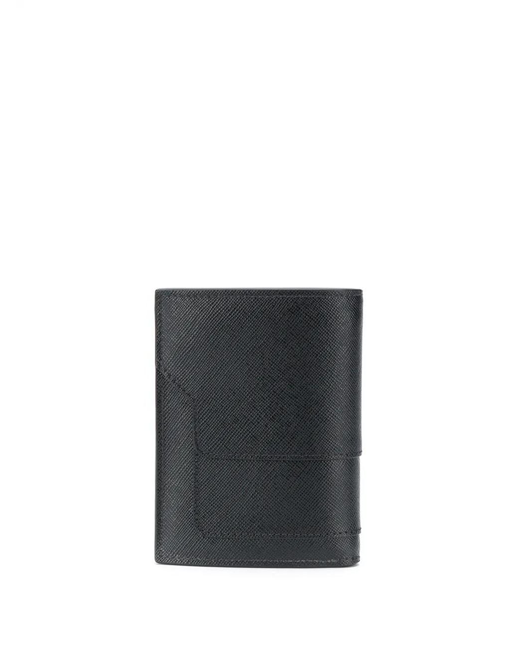 Marni Black Logo-Print Leather Bi-Fold Wallet