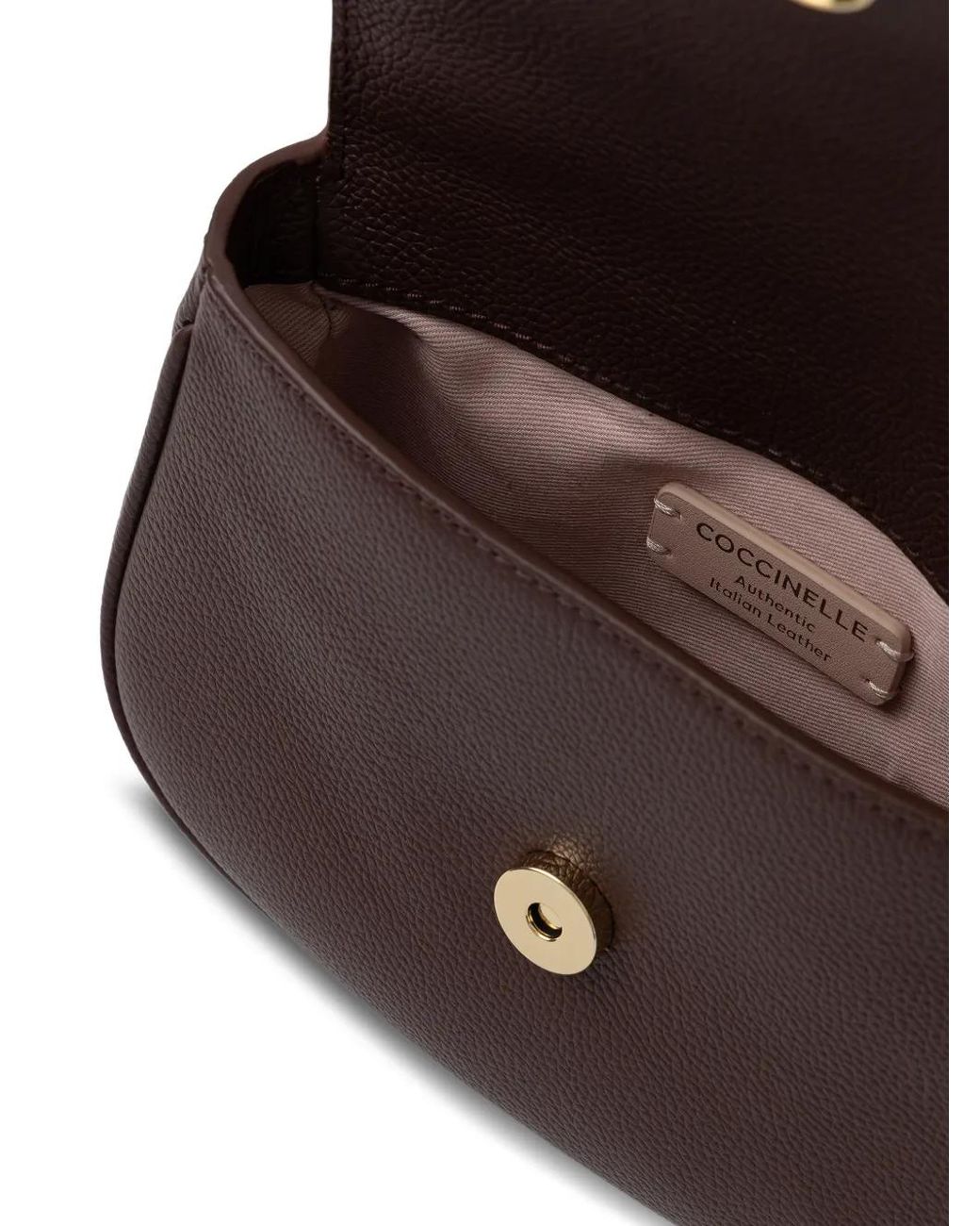 Coccinelle Brown Mini Mavery Grained-Leather Tote Bag