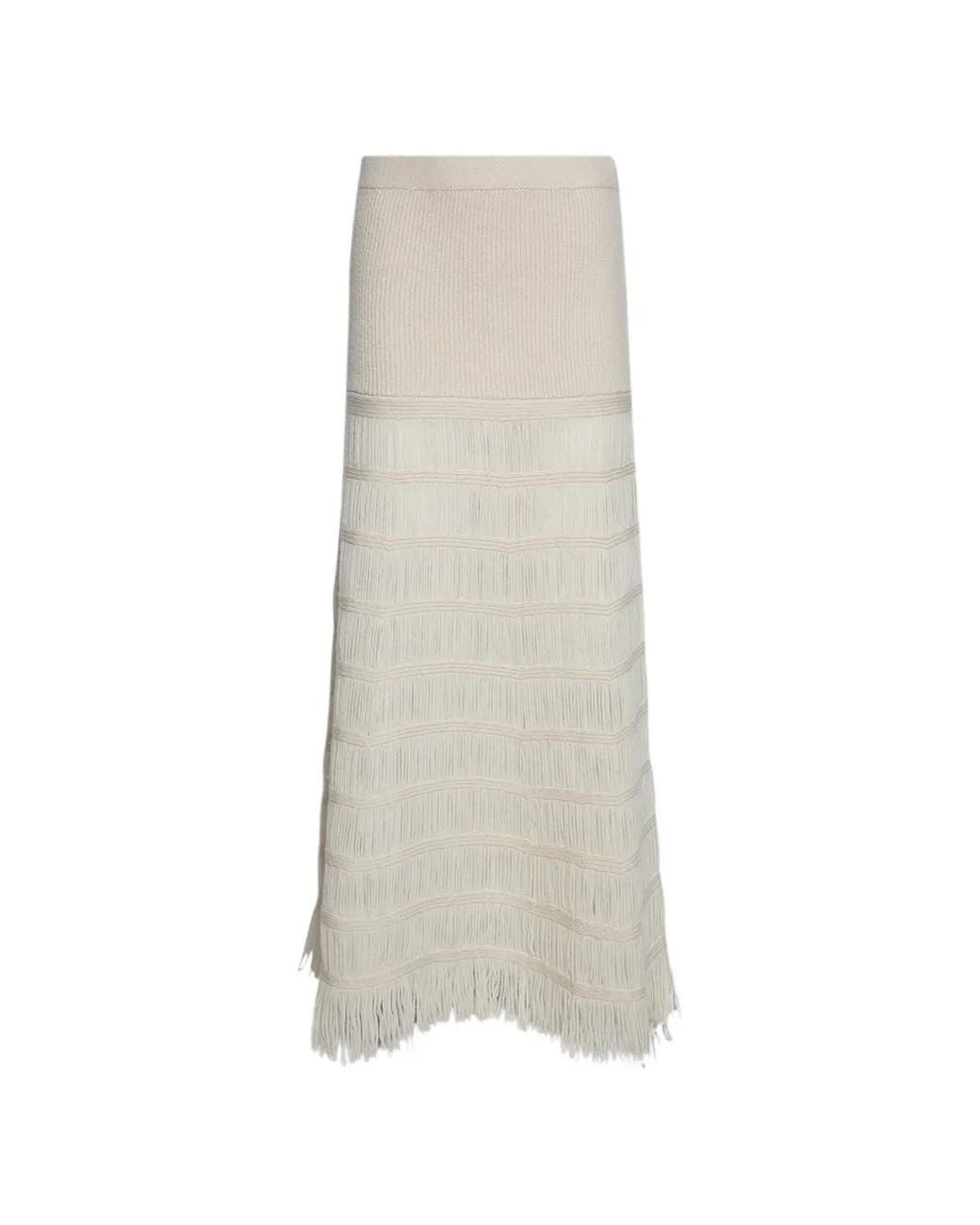DIOTIMA White Alba Fringed Skirt