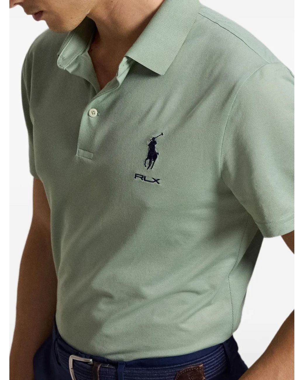 Ralph Lauren Green Logo-Embroidered Polo Shirt for men