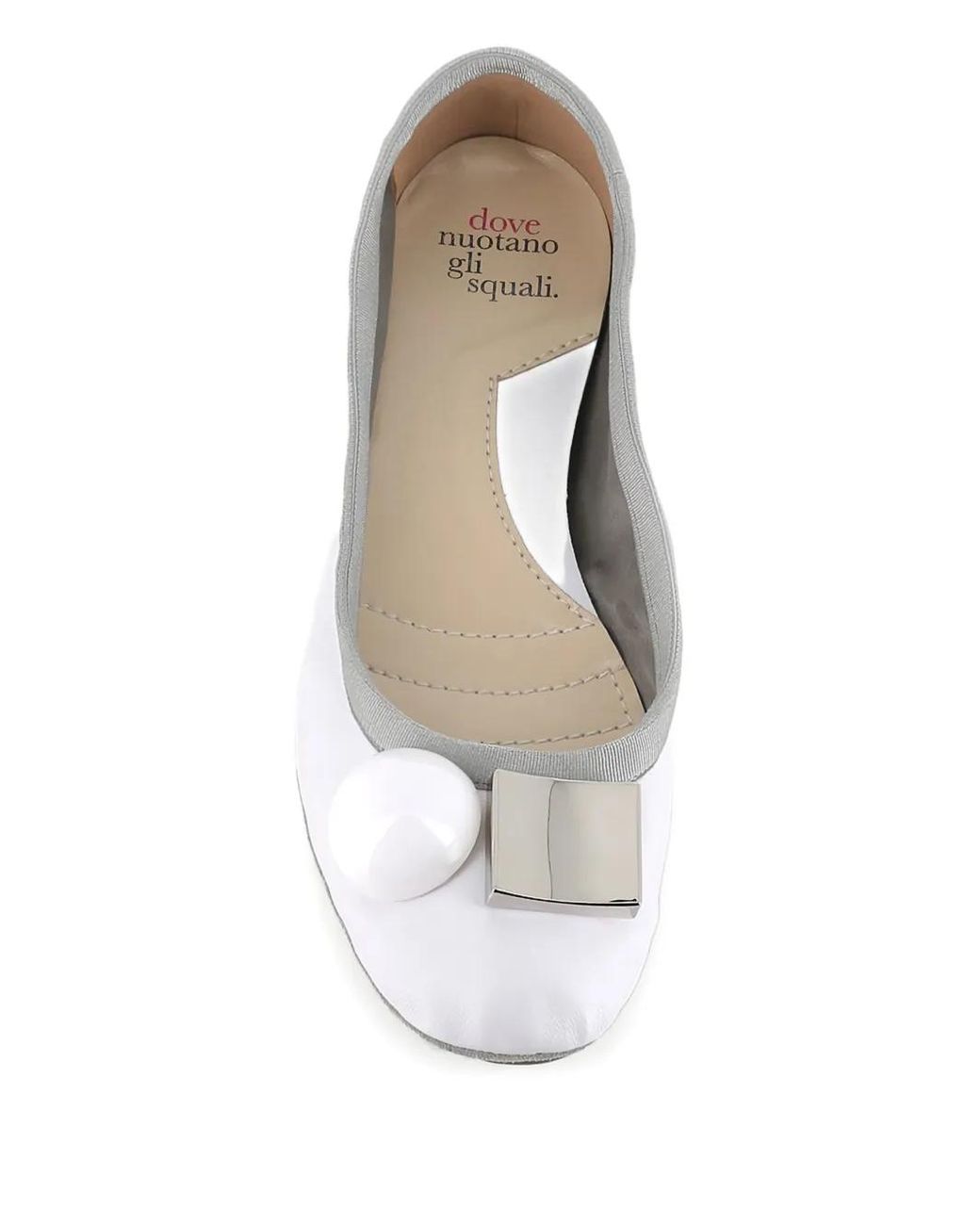 Dove Nuotano Gli Squali White Becky Ballerina Shoes