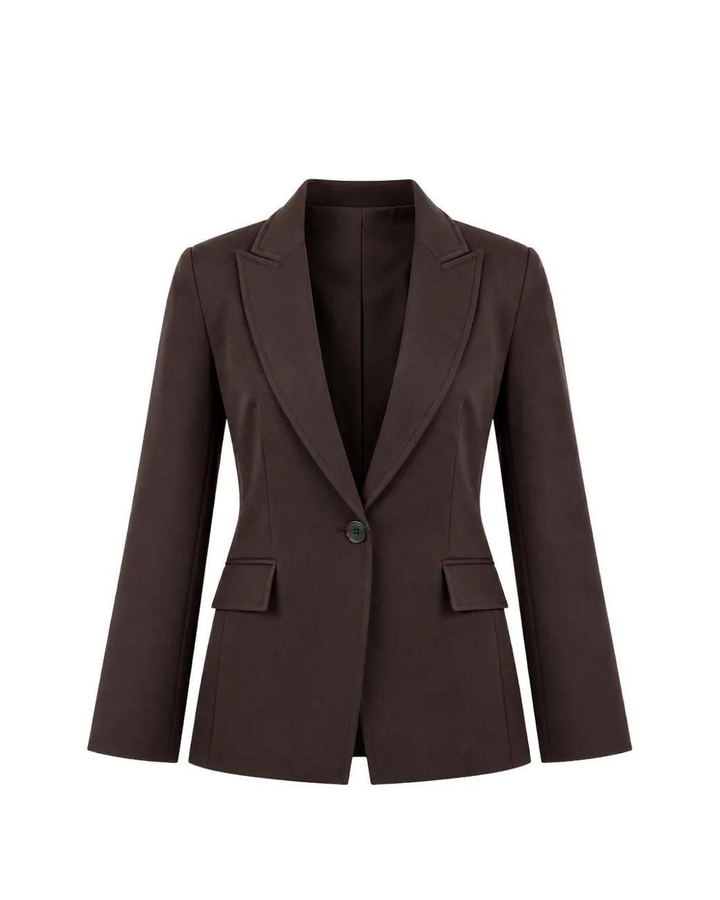 Kocca Brown Elvetia Single-Breasted Peaked-Lapel Blazer