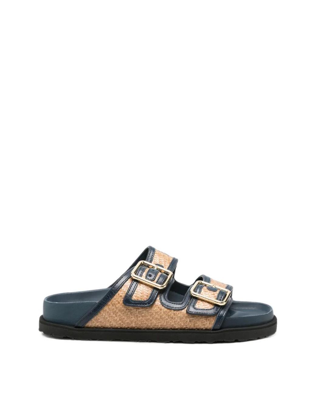 Birkenstock White Sandales Effet Raphia À Boucle