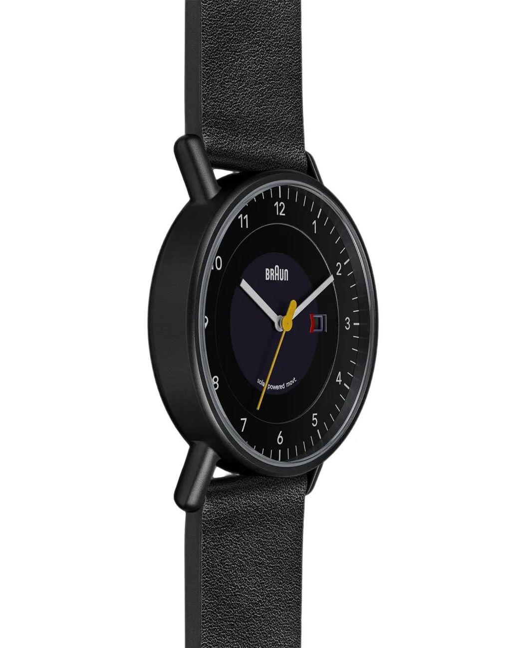 Braun Watches Black Solar Leather 40Mm Watch for men
