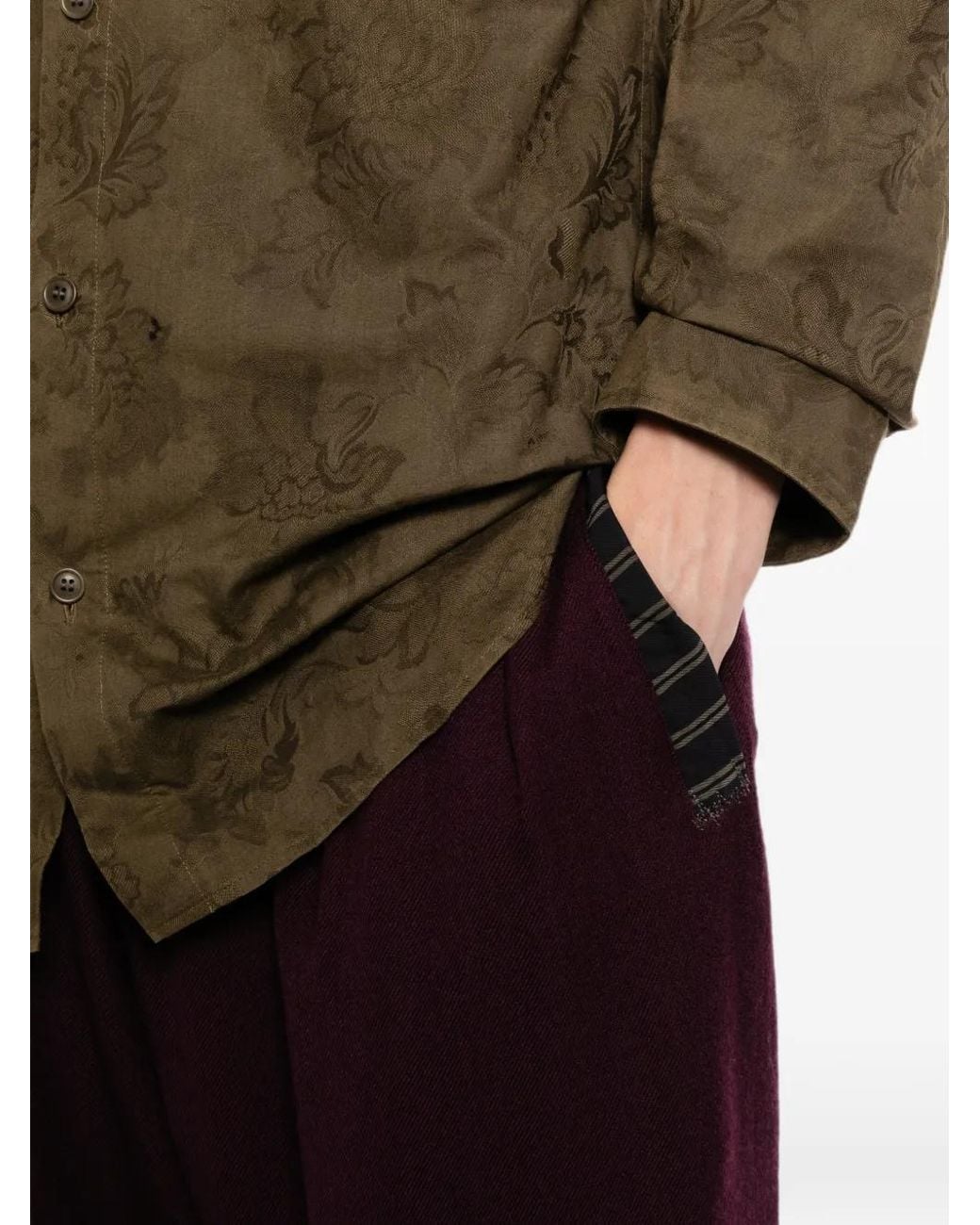Yohji Yamamoto Purple Pantalon Plissé À Fermeture Zippée for men
