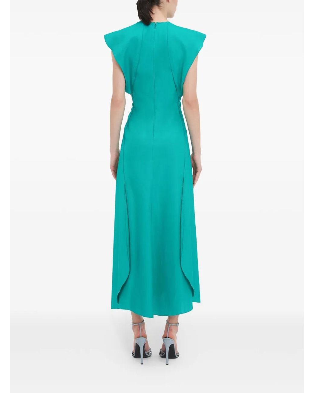 Victoria Beckham Green Long Sm Dress