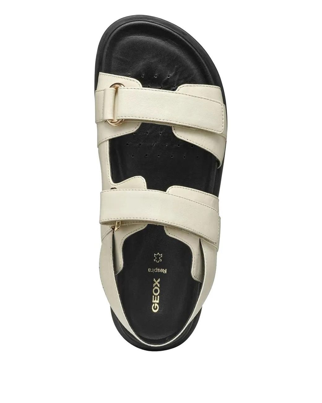 Geox Black Touch-Strap Flat Sandals