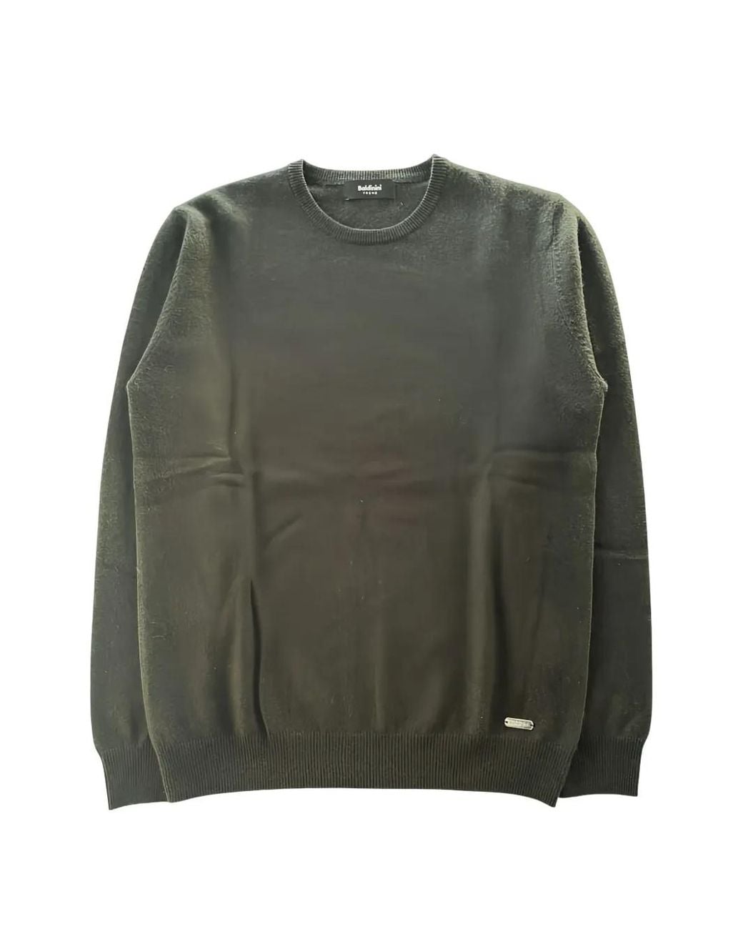 Baldinini Green Logo-Plaque Cashmere Sweater for men