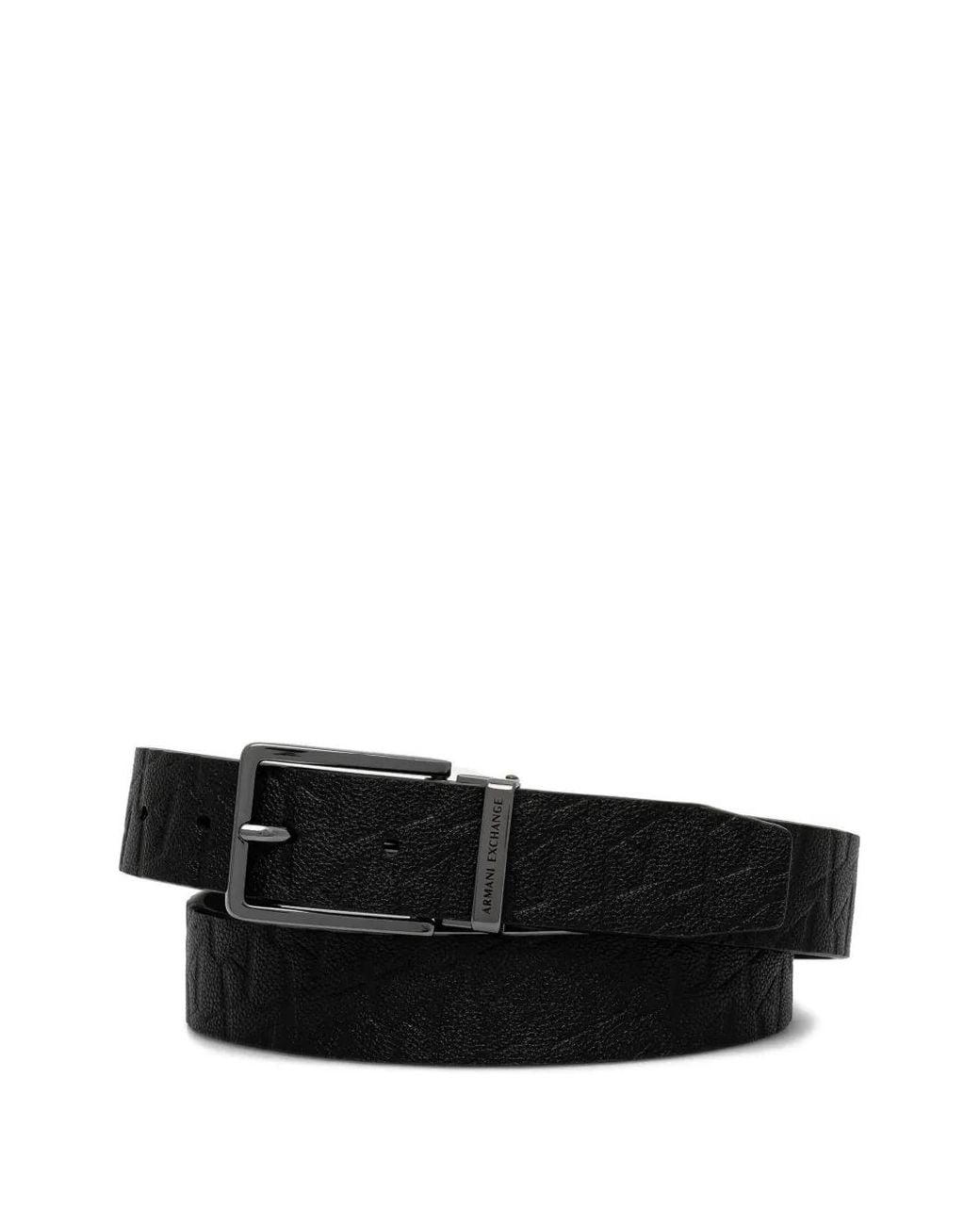 ARMANI EXCHANGE Black Textured Belt for men