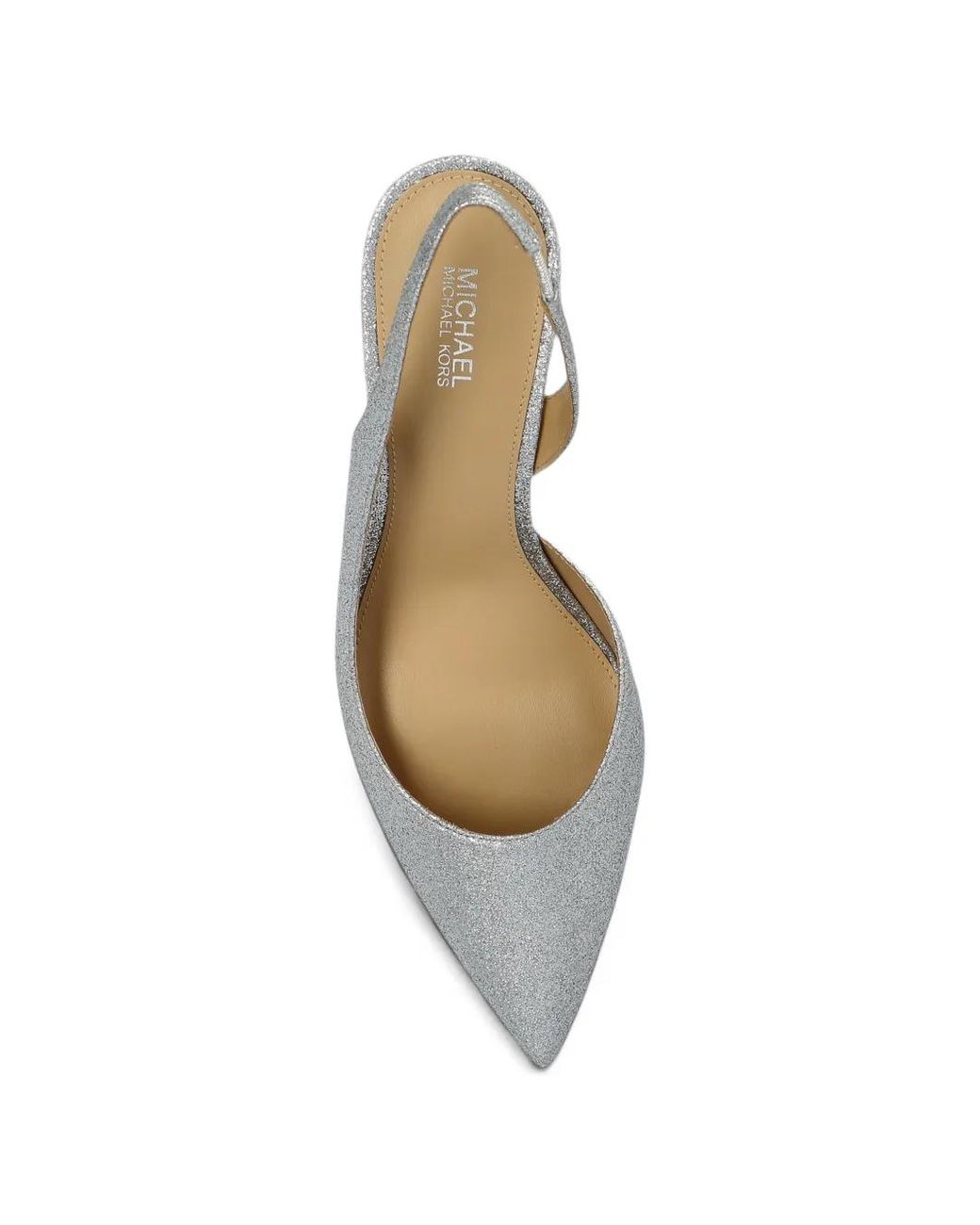 MICHAEL Michael Kors White Alina Glitter-Effect Slingback Pumps