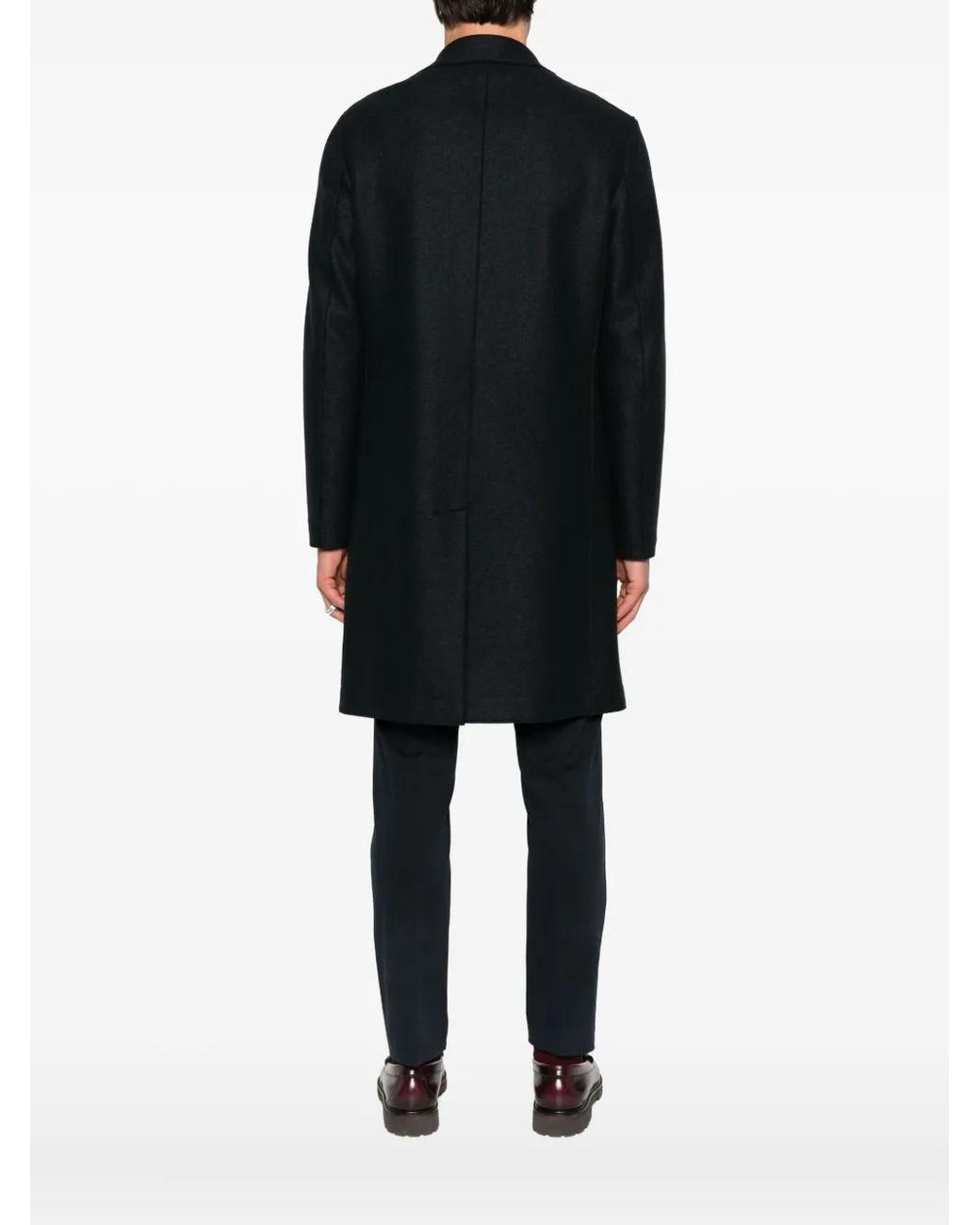 Harris Wharf London Blue Double-Breasted Wool Coat for men