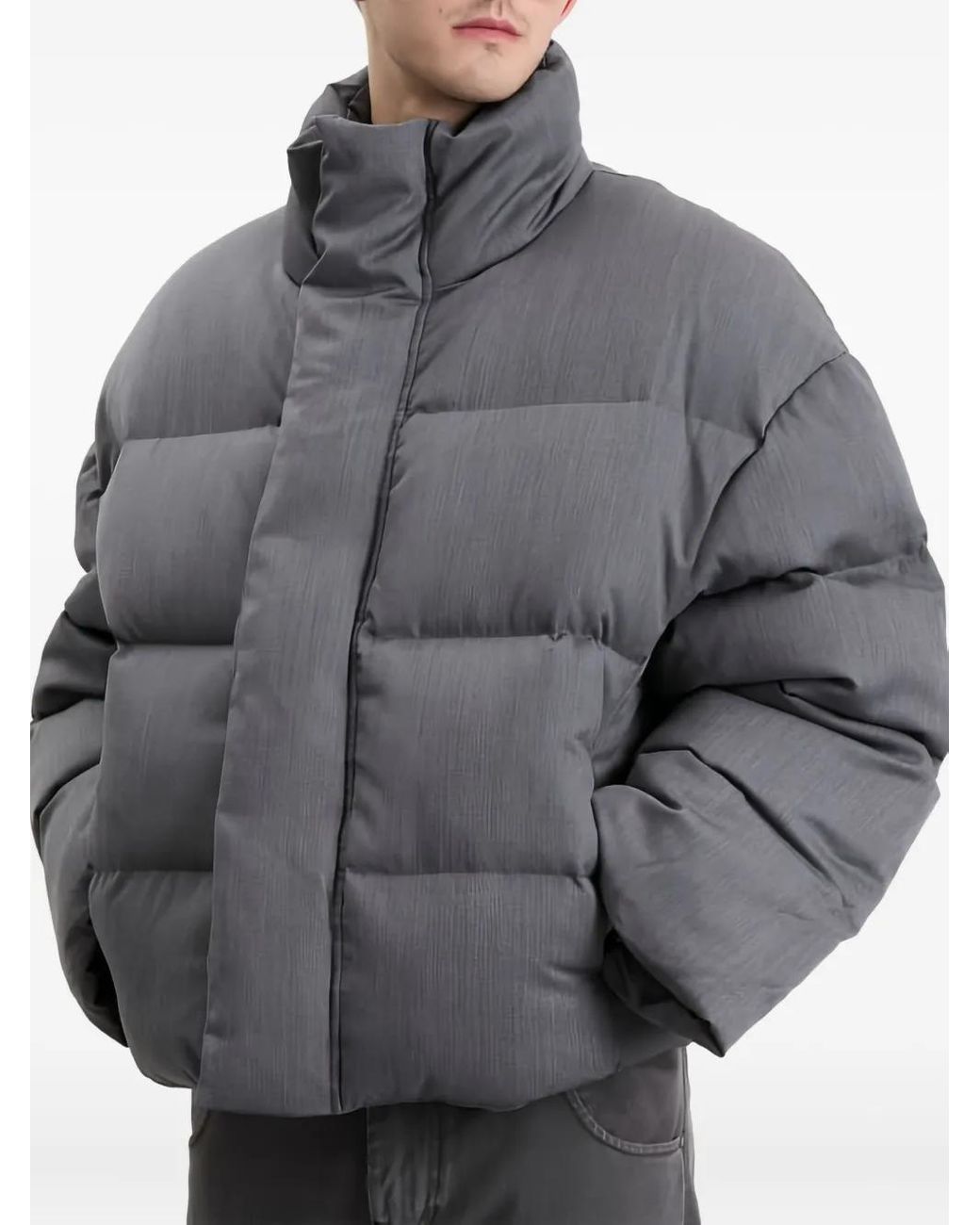 Entire studios Gray Funnel-Neck Jacket