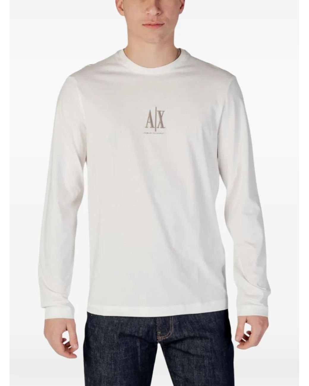 ARMANI EXCHANGE White T-Shirt À Logo Imprimé for men