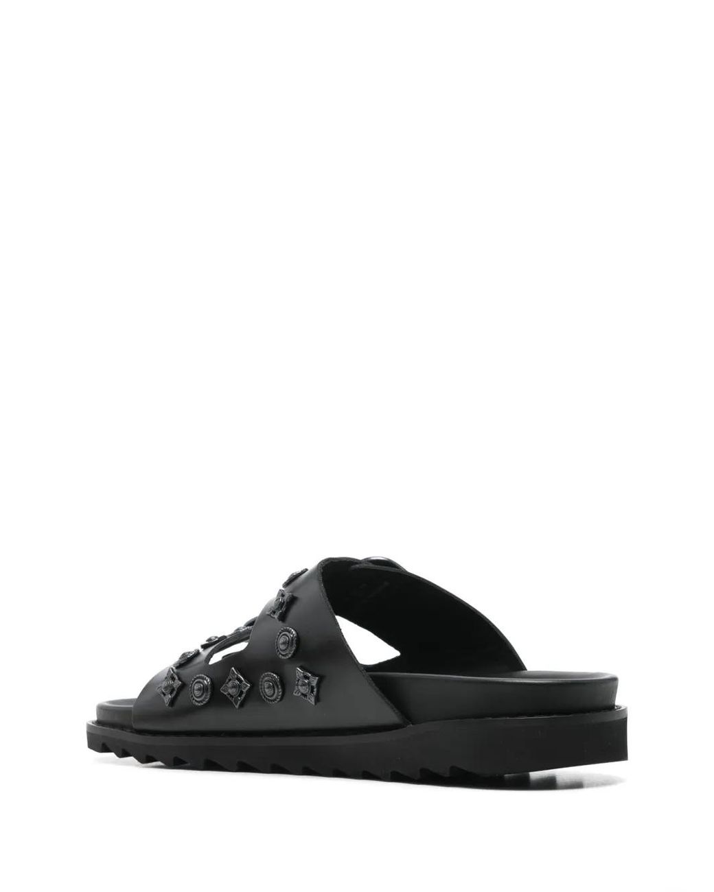 Toga Virilis Black Leather Slides for men