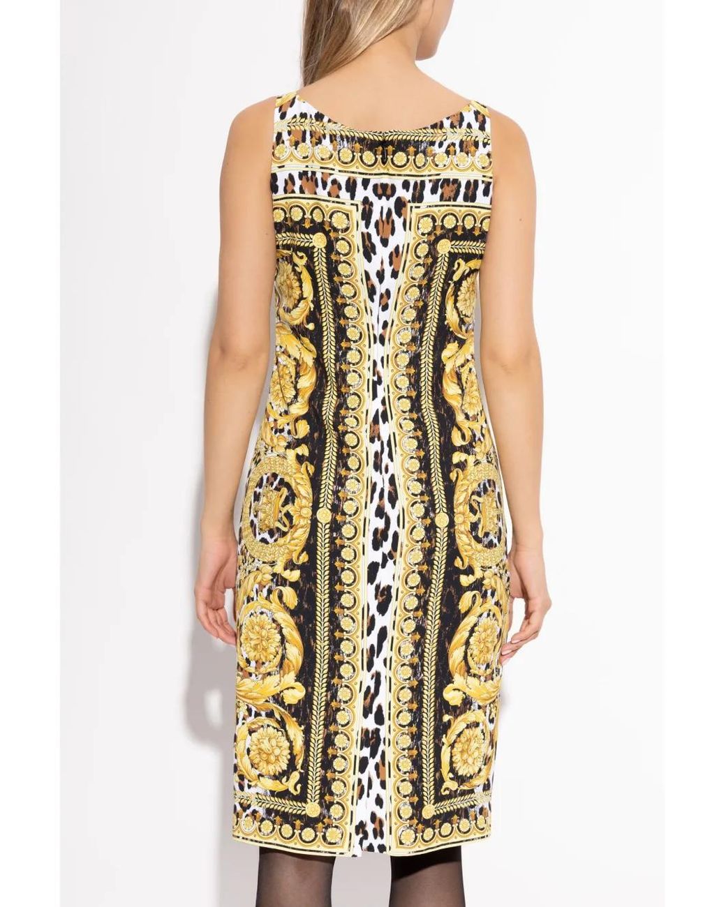 Versace Metallic Kleid mit muster
