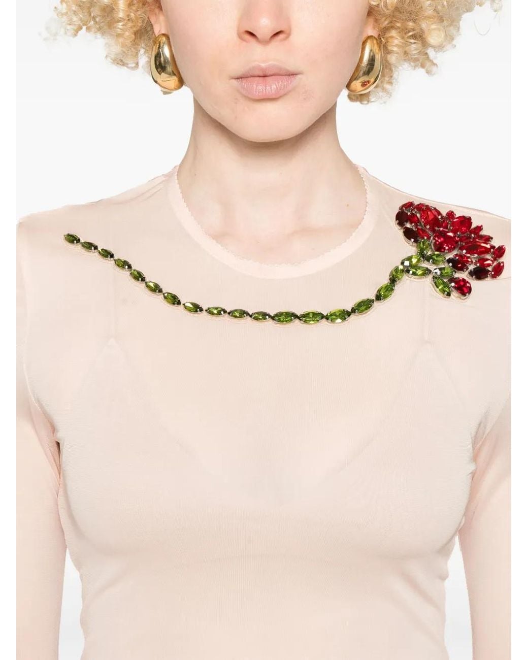 Simone Rocha Natural Mesh Top