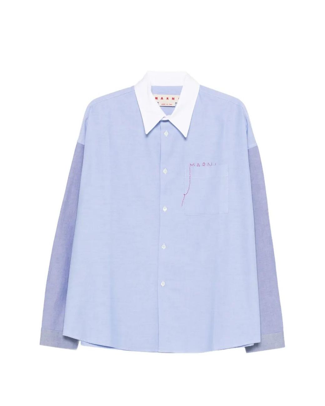 Marni Green Chemise En Soie À Poche Poitrine for men