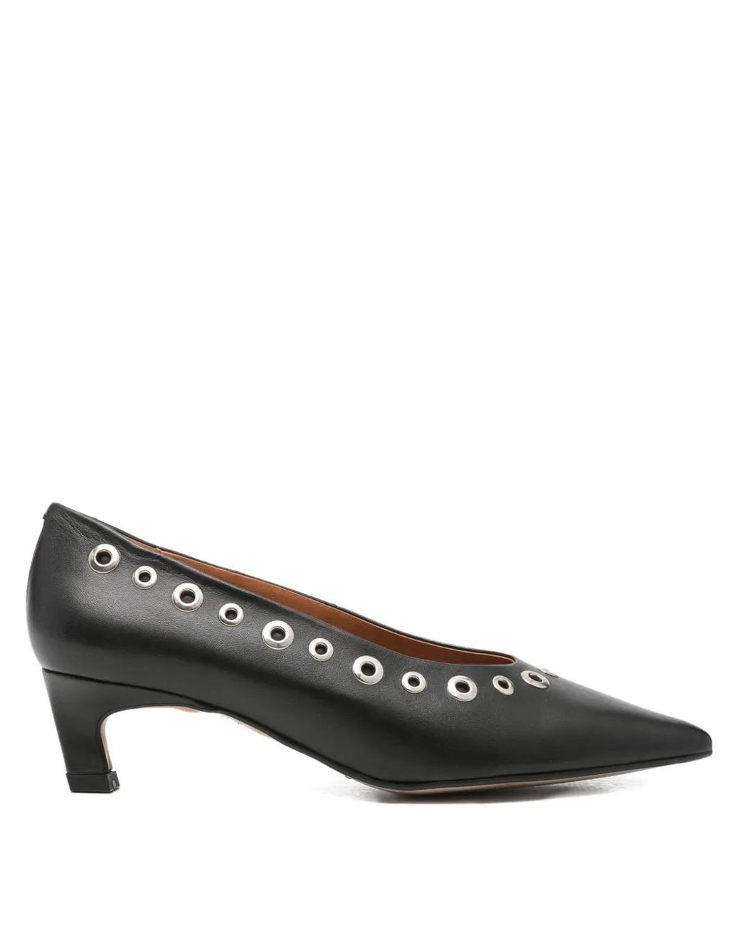 Angel Alarcon Gray Eyelet Pointed-Toe Pumps