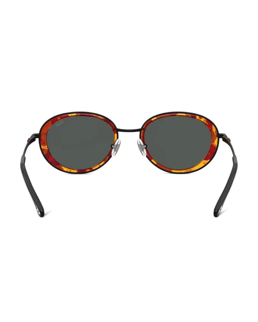 DIESEL Black Tortoiseshell-Effect Oval-Frame Sunglasses