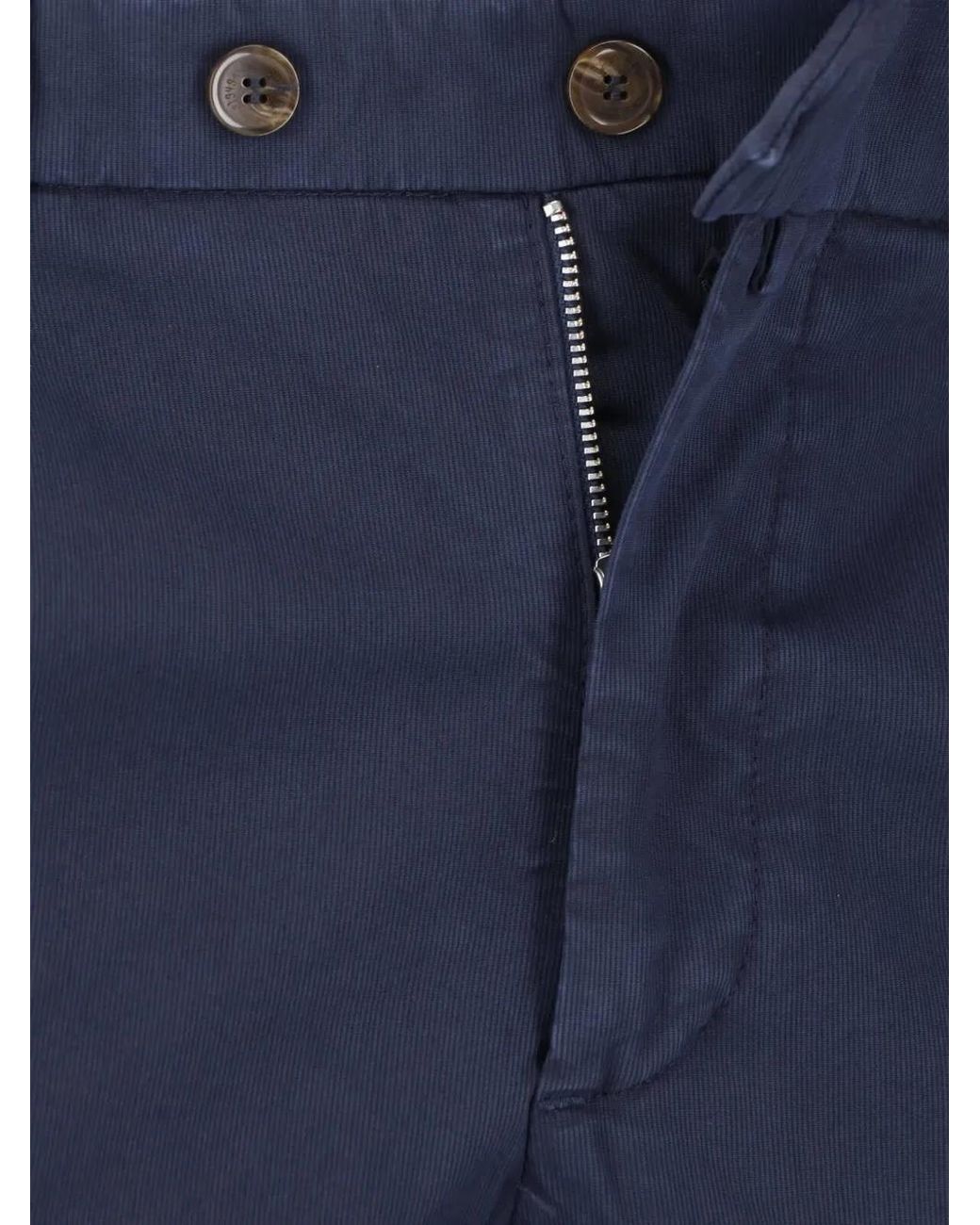 Briglia 1949 Blue Pleated Slim-Fit Trousers for men