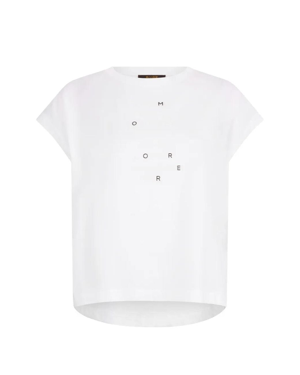 Moorer White Ella Logo-Print T-Shirt