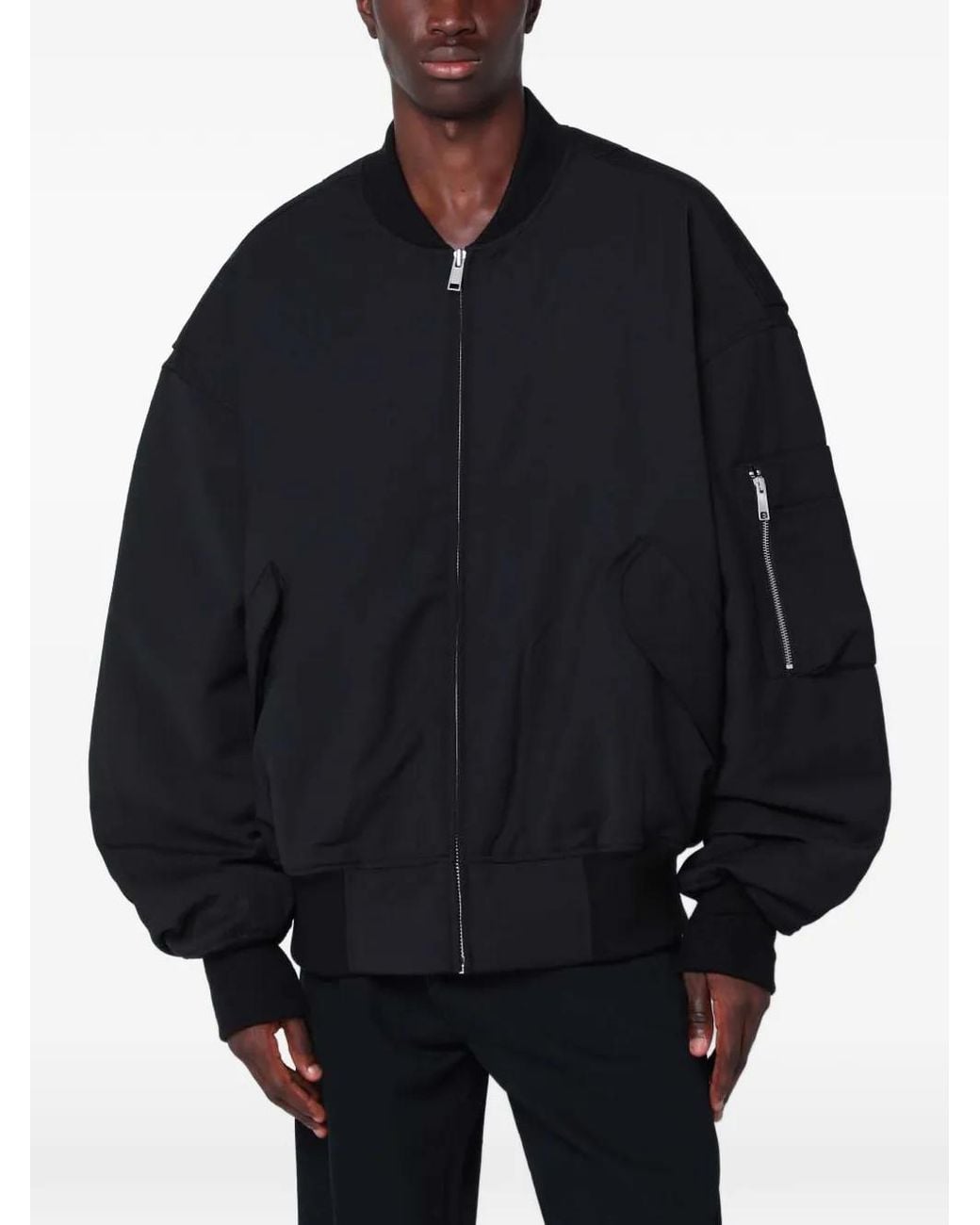Entire studios Blue Wool Zip-Up Bomber Jacket for men