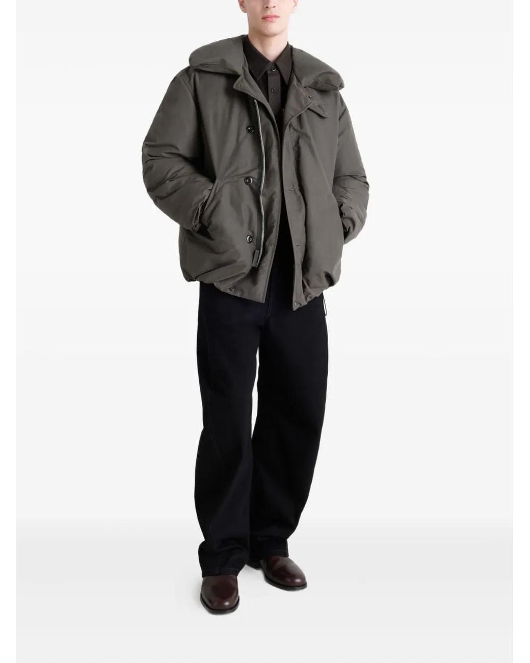 Lemaire Gray Puffer Blouson for men