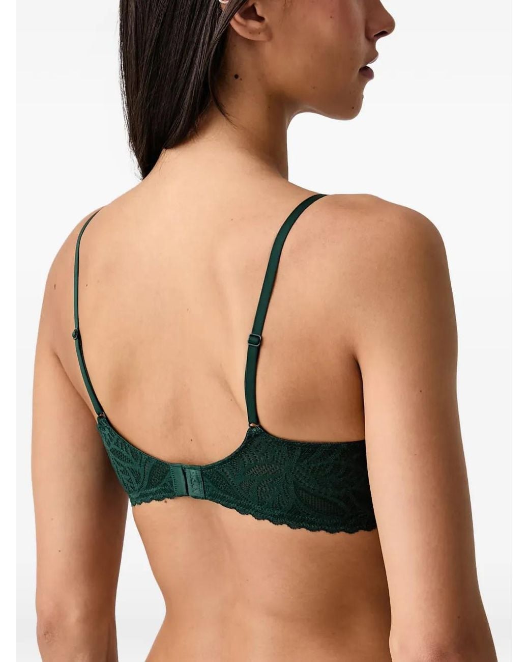 DKNY Green Lace-Patterned Underwired Bra