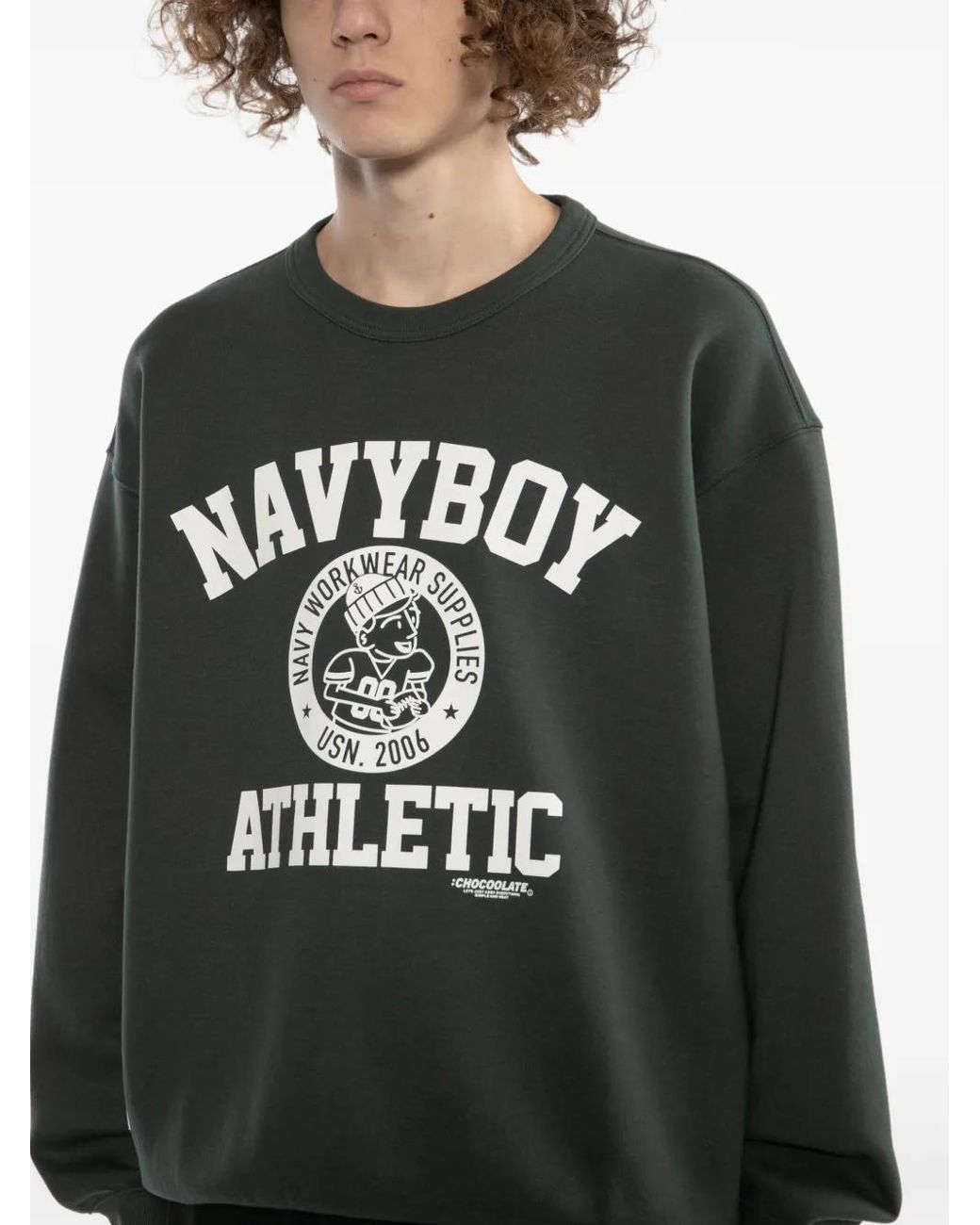 Chocoolate Black Graphic-Print Sweatshirt for men