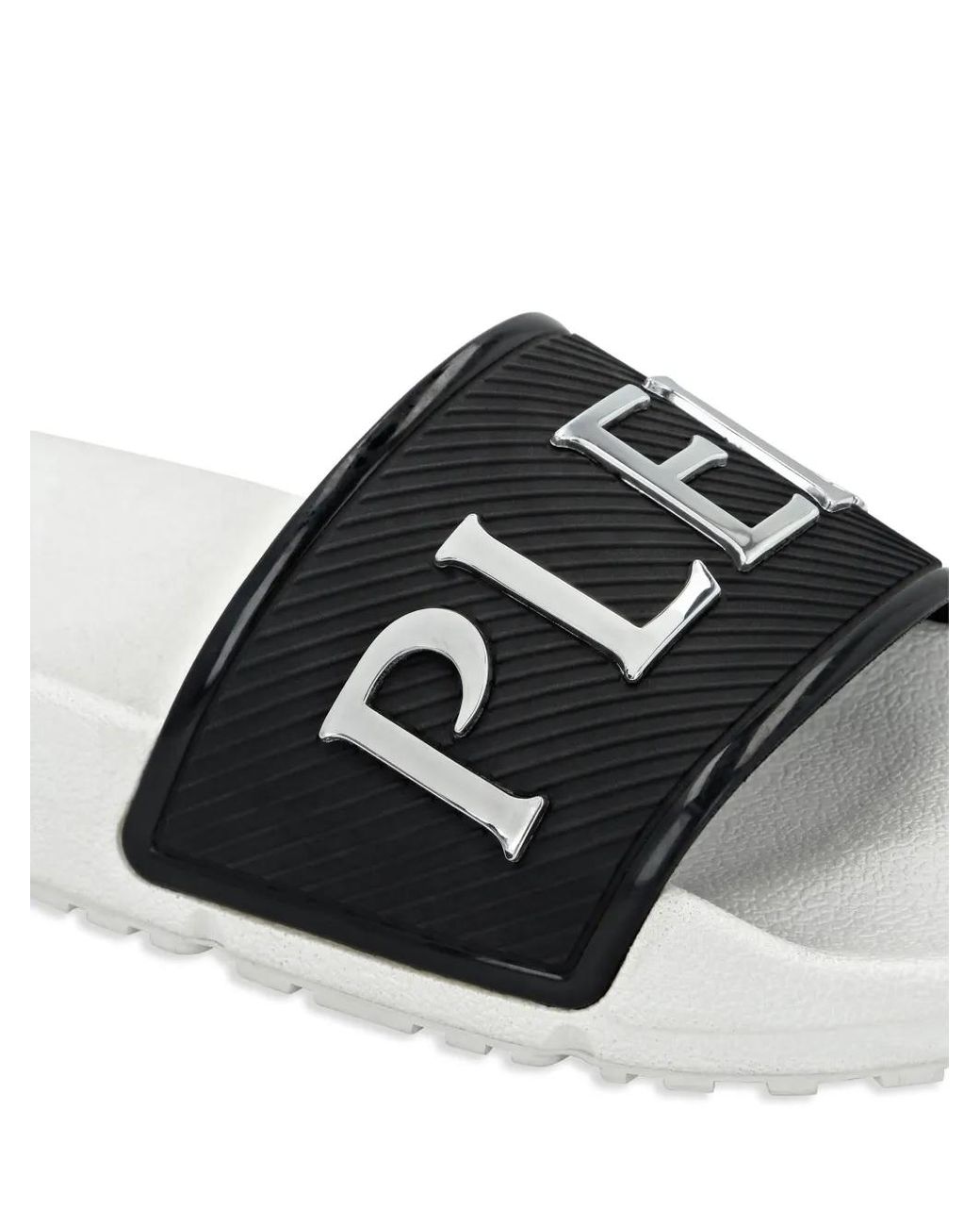 Philipp Plein Black Logo-Print Slides