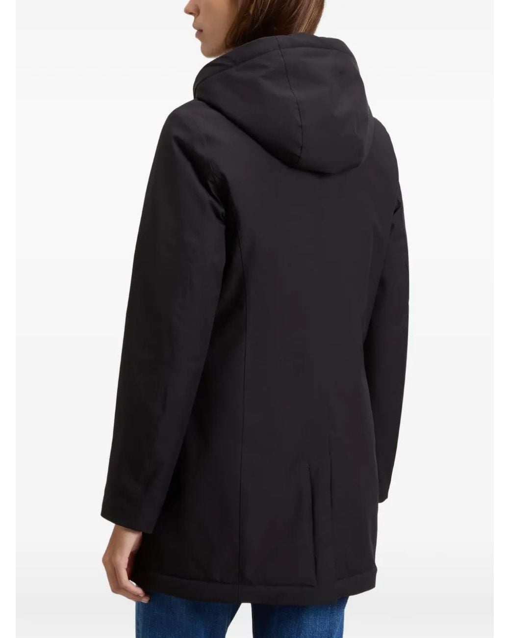 Woolrich Black Removable-Hood Coat
