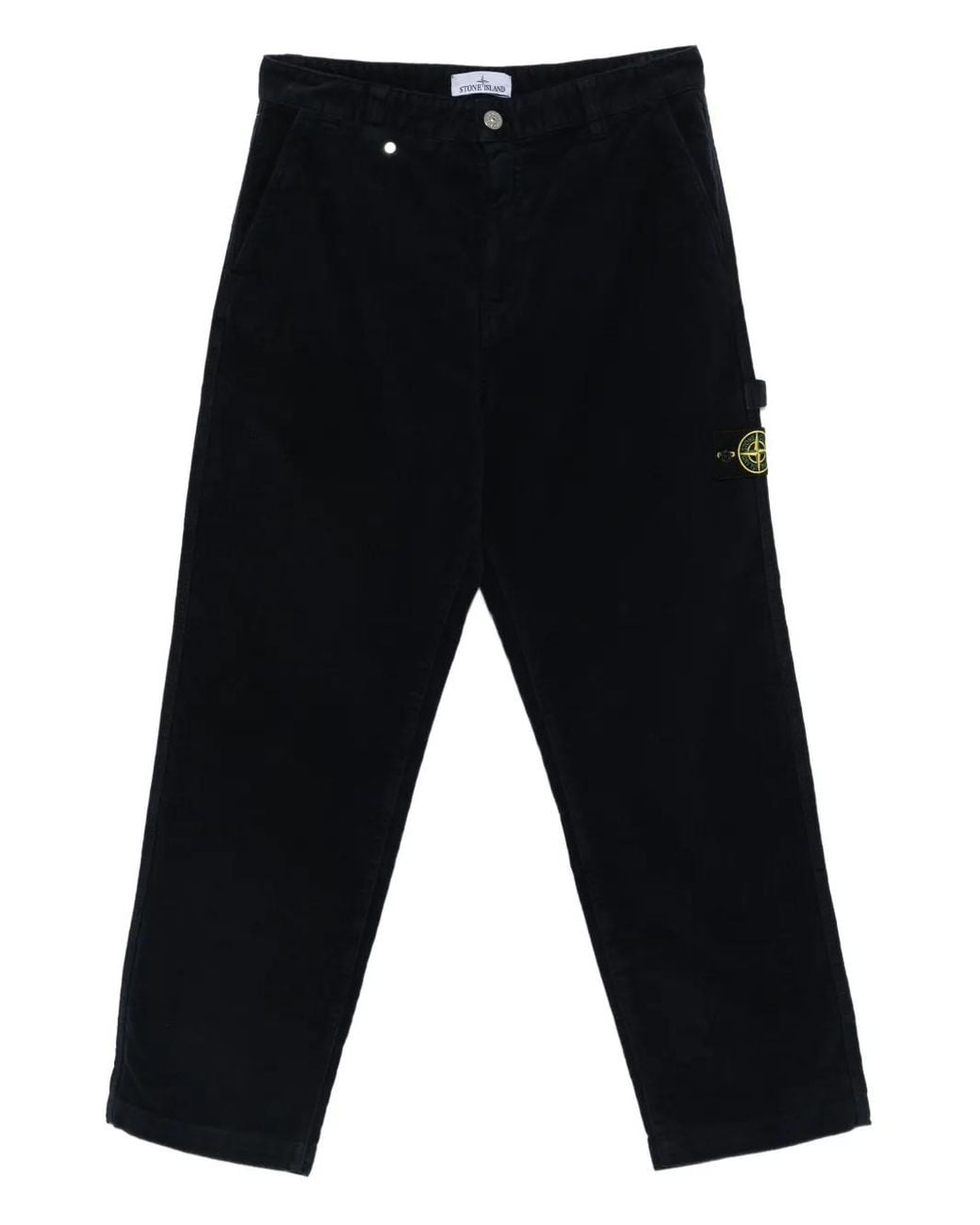 Stone Island Black Straight Trousers for men