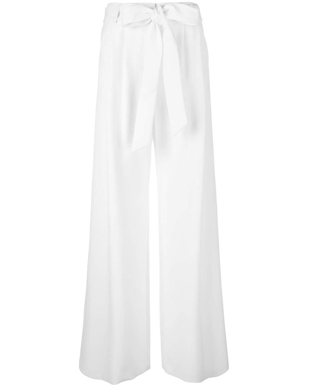 MILLY Synthetic Flared Trousers in White - Lyst