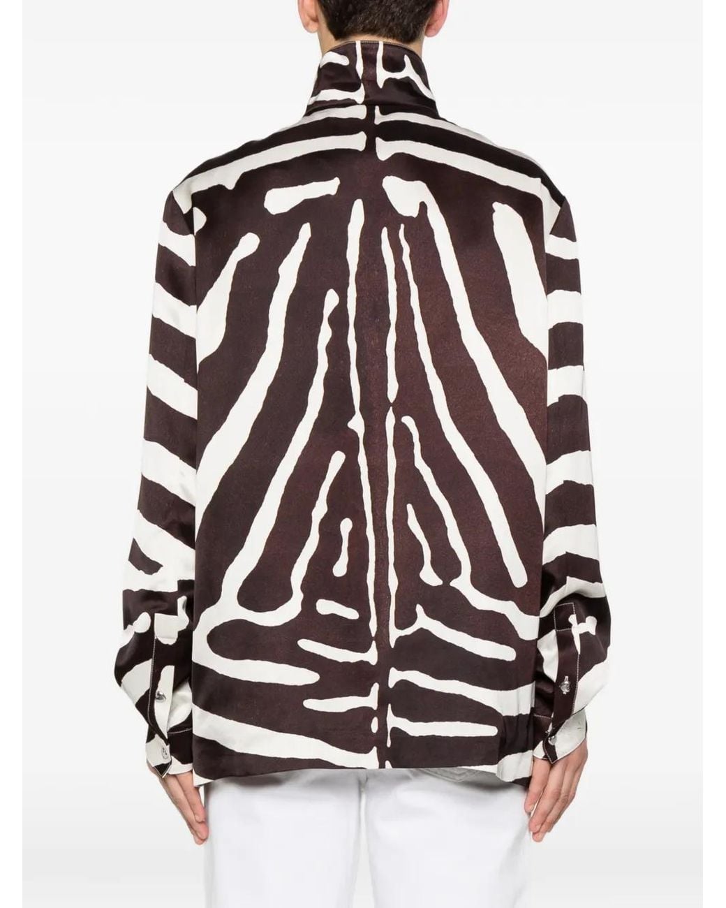 Valentino Garavani White Zebra-Pattern Zip Jacket for men
