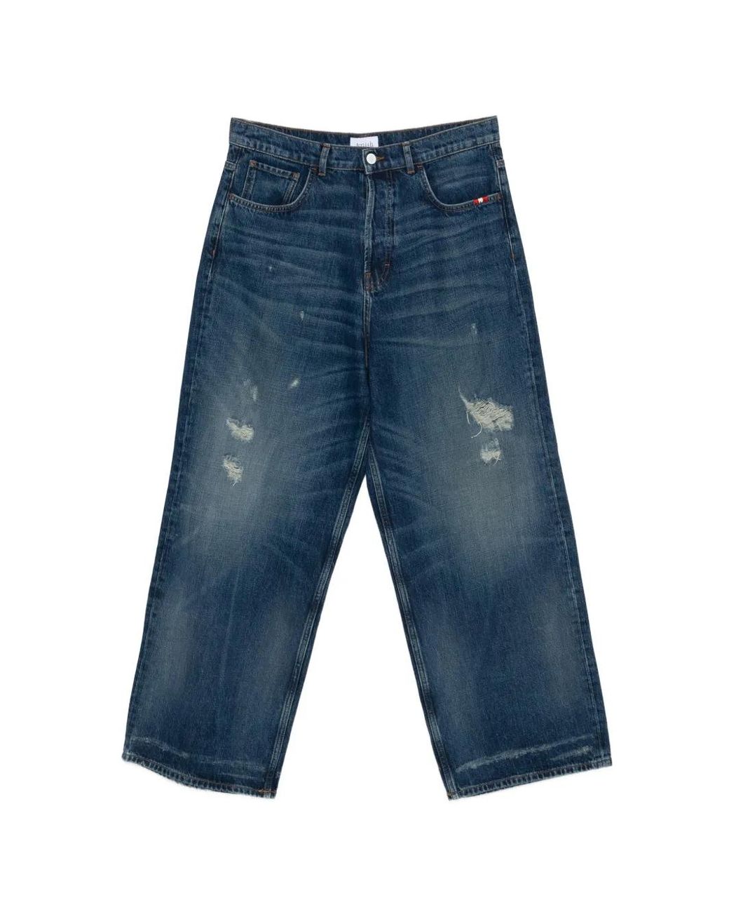 AMISH Blue Huge Ripped Jeans for men