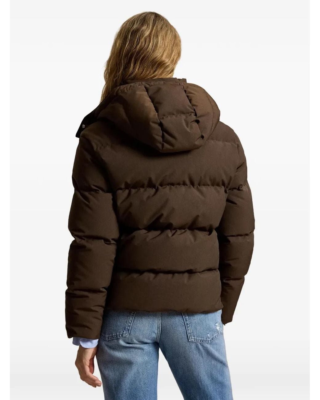 Polo Ralph Lauren Brown Logo-Embroidered Padded Jacket