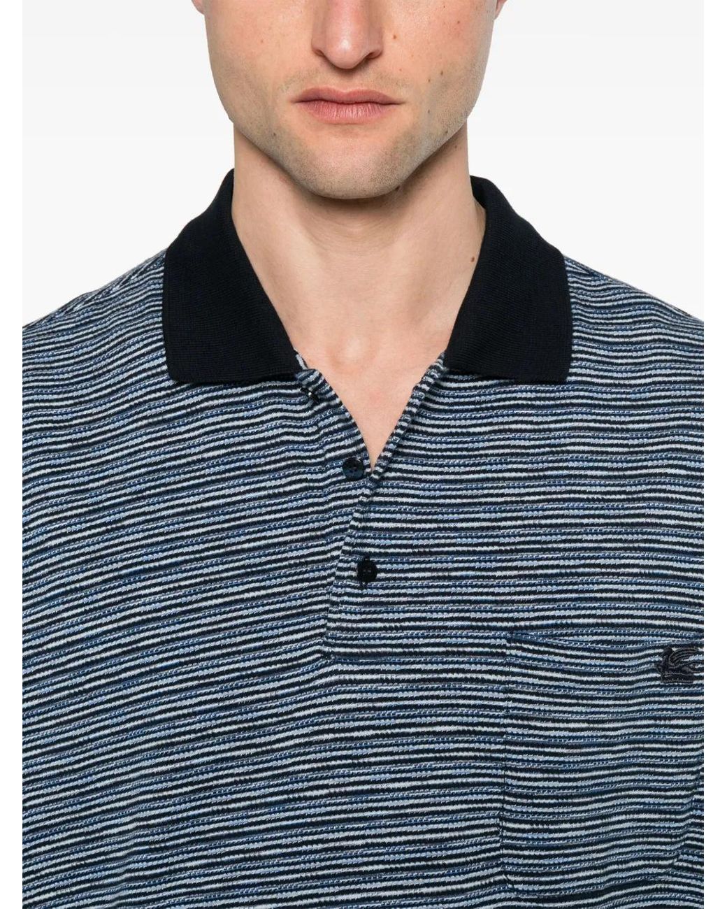 Etro Gestreept Poloshirt in het Blue voor heren
