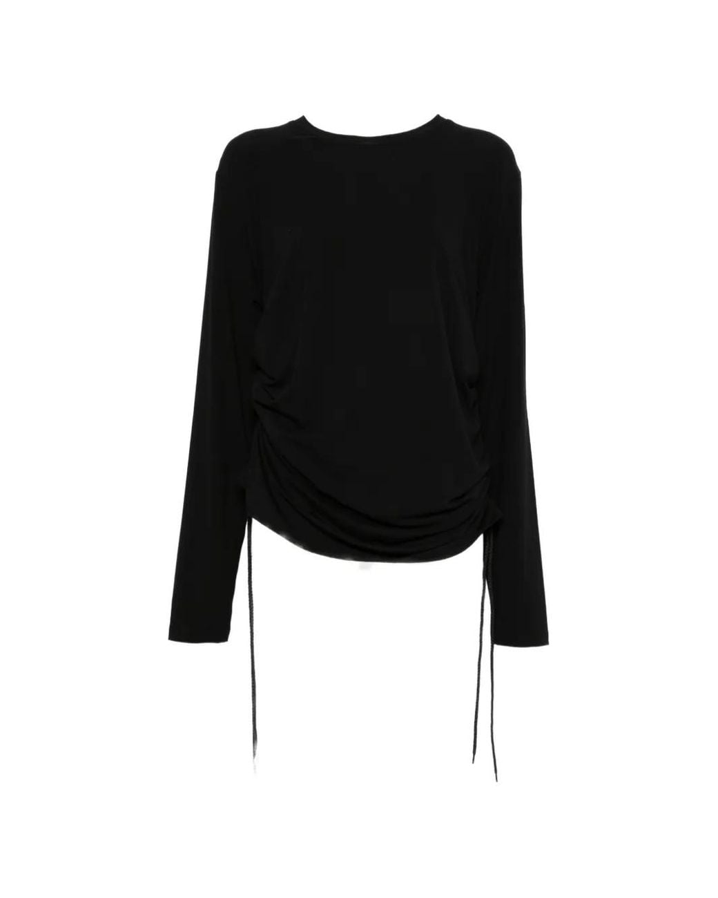 Nomen Nescio Black Drawstring Long-Sleeve T-Shirt
