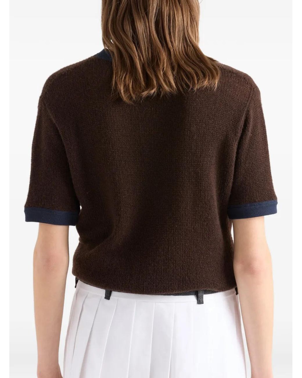 Pull À Manches Courtes Prada en coloris Brown