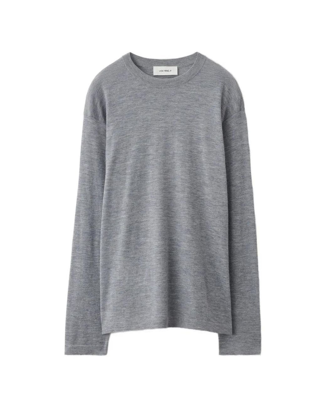 Lisa Yang Gray Nathaniel Crew-Neck Sweater for men