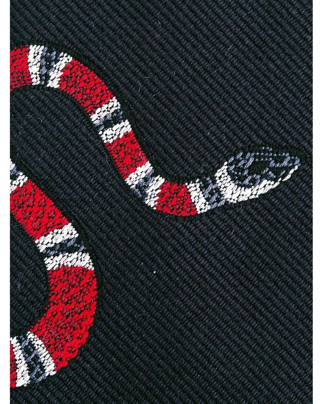 Corbata con estampado de serpiente Gucci de Seda de color Negro para hombre  | Lyst