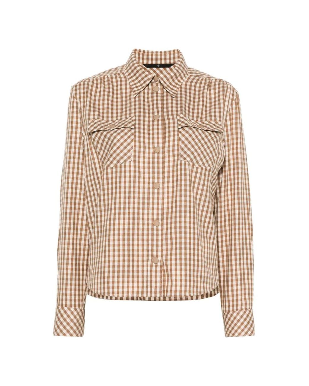 Moncler Natural Checkered-Print Shirt