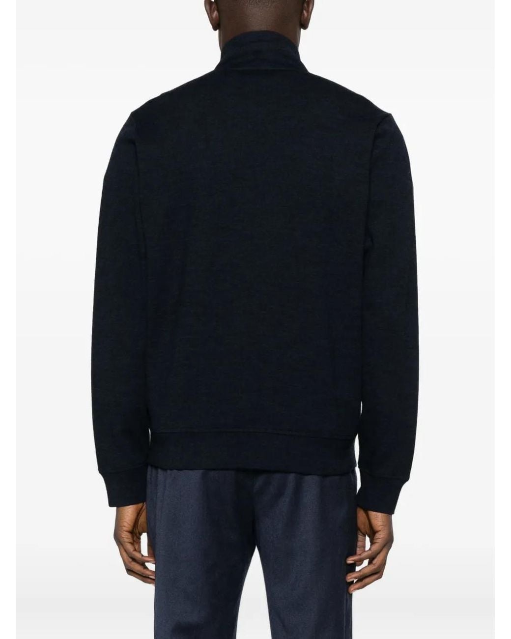 Corneliani Black Zip-Front Knitted Cardigan for men
