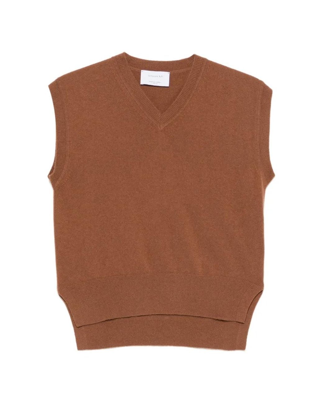 Daniele Fiesoli Brown V-Neck Vest