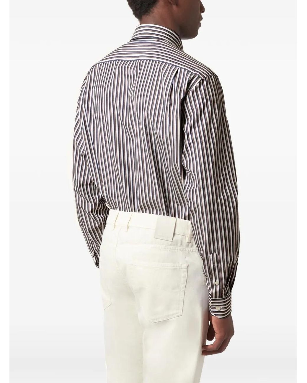 Paul & Shark Gray Striped Cotton Shirt for men