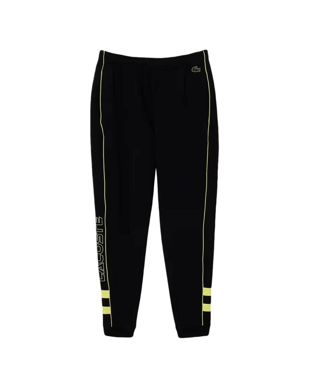 Lacoste Black Embroidered Regular-Fit Track Pants for men