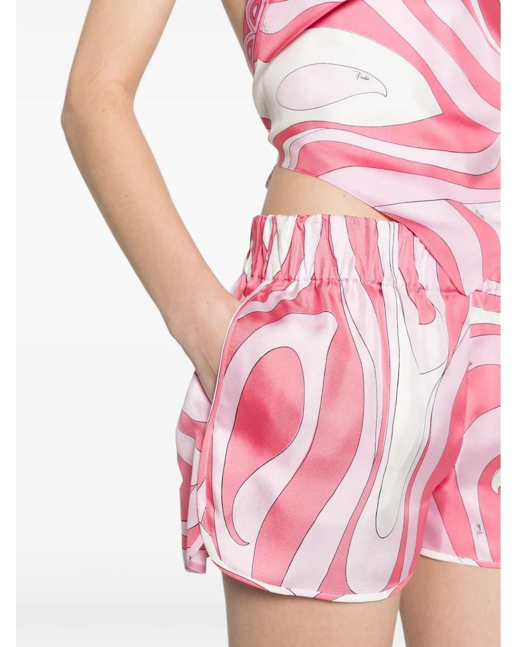 Emilio Pucci Pink Silk Chino Shorts