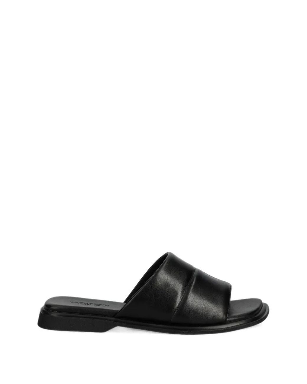 Vagabond Black Padded Square-Toe Sandals
