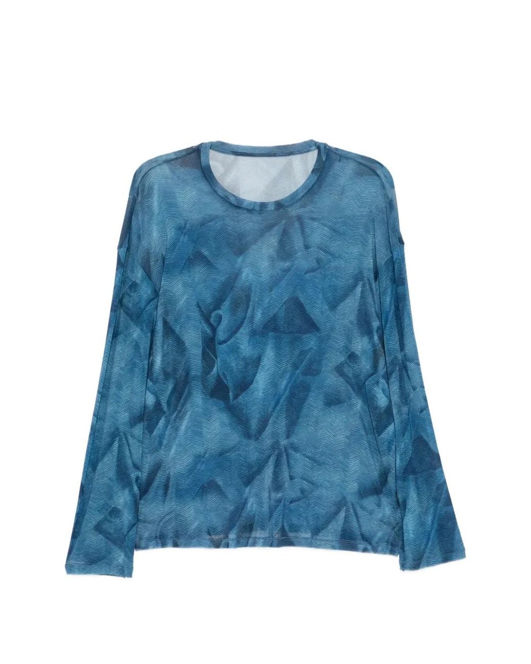 JNBY Blue Psychedelic Long Sleeve T-Shirt