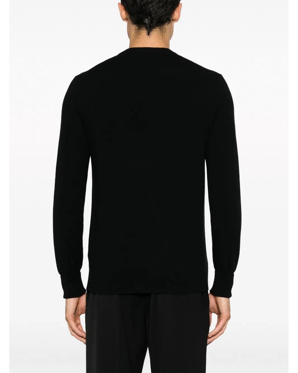 Ballantyne Black V-Neck Cashmere Jumper for men